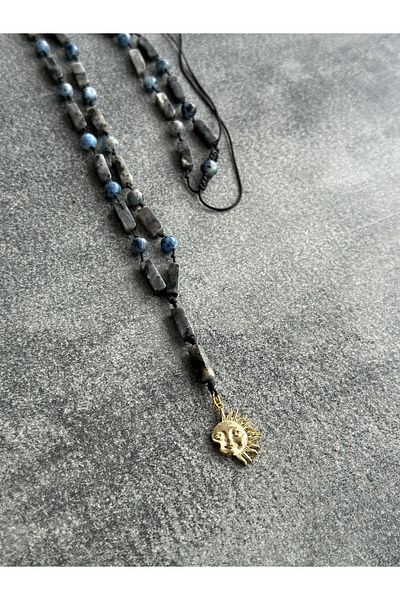 CAPO by Aytaç Yamaç Helios Necklace Natural Stone Larvakit and Dumortierite Necklace