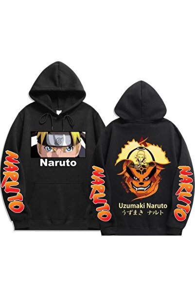 Tarzsokak Unisex Naruto Sasuke Kapüşonlu Hoodie Md568 13836 Siyah