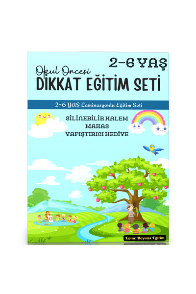 Enine Boyuna Eğitim Preschool 2-6 Years Old Attention Training Set (Training ...