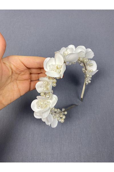 Stella Wedding Accesoriu de păr model Selena, Mireasă cu perle și cristale, Accesoriu de păr de logodnă
