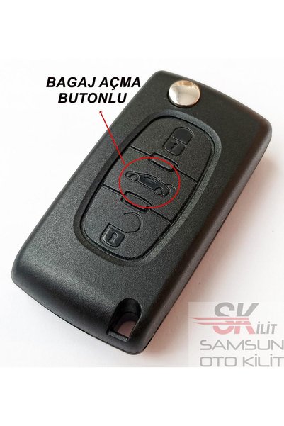 skilit samsun oto kilit Peugeot Partner 207 208 308 407 508 3 Tuşlu Kumanda A...