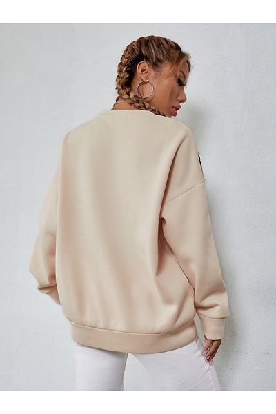 PALPİTO Γυναικείο φούτερ με στάμπα Mink Montana Helena Oversize