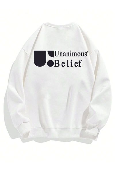 PALPİTO Hanorac oversize cu imprimeu alb Belief pentru femei