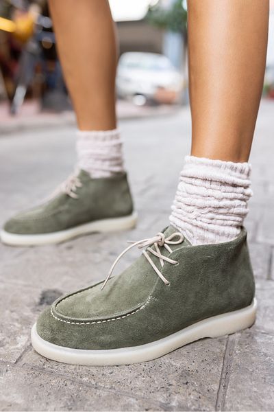 ANGELİNA JONES SETLA CIZME DE PIELE VERDE AVACADO DAMA