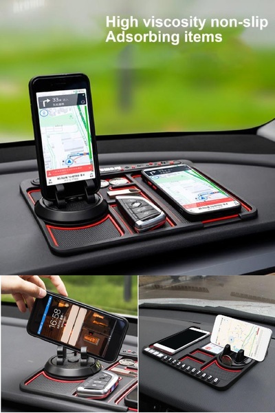 BİTERSE Araç İçi Telefon Tutucu Standı Kaydırmaz Silikon Ped Numaratör Organizer