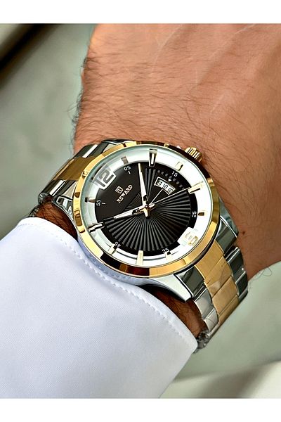 Reward Silver Color Classic Calendar Steel Strap Men's Wristwatch + BRACELET WITH GIFT