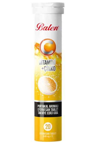 Balen Vitamin C + Zinc Orange Flavored Effervescent 20 Tablets