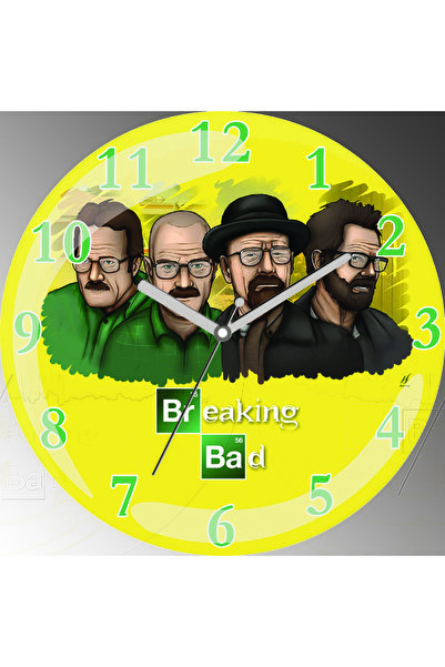 ART HEDİYE Ρολόι τοίχου από γυαλί με κίτρινο διάμετρο 30 εκατοστών, σίγαση κα...