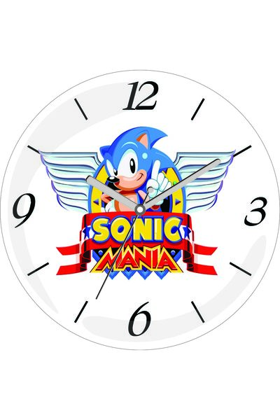 ART HEDİYE ساعة حائط زجاجية حقيقية من سونيك مانيا قطر 30 سم صامتة متدفقة