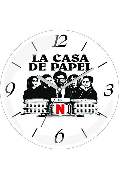 ART HEDİYE La Casa de Papel Netflix Ceas de perete din sticlă reală cu diamet...