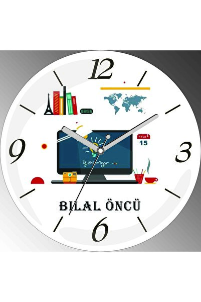 ART HEDİYE Ceas de perete din sticlă reală cu diametrul de 30 cm, cu arcul Ar...