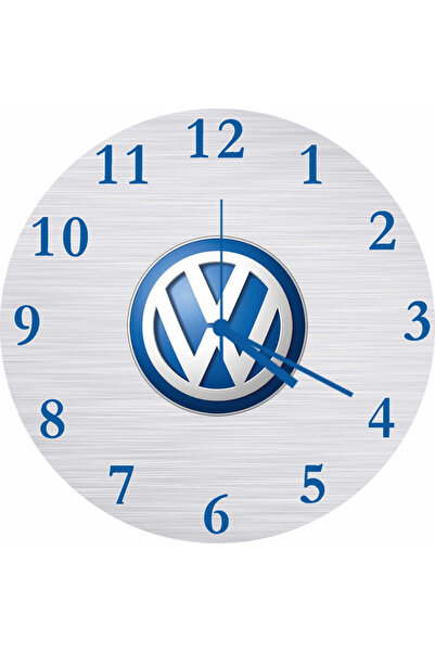 ART HEDİYE Ceas de perete din sticlă reală cu logo-ul WW Wolkswagen, albastru...