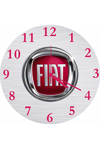 ART HEDİYE Tofaş Fiat Logo Çap 30cm Sessiz Akar Bombeli Gerçek Cam Duvar Saati