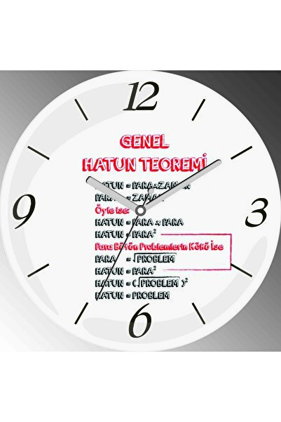 ART HEDİYE Teorema Generală a lui Hatun, diametru 30 cm, ceas de perete din s...