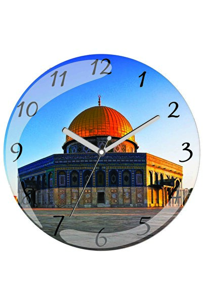 ART HEDİYE Filistin Kudüs Mescidi Aksa Çap 30cm Sessiz Akar Bombeli Gerçek Ca...