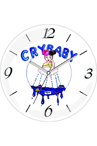 ART HEDİYE Melanie Martinez Cry Baby Diametru 30 cm Ceas de perete din sticlă...