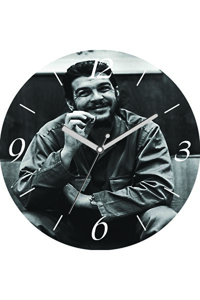 ART HEDİYE Ceas de perete din sticlă reală Che Guavera cu diametrul de 30 cm,...
