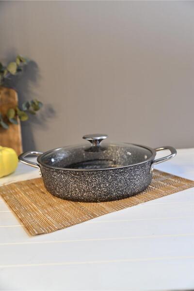 şirineşyalarım OMS İndüksiyon Tabanlı Granit Basık Tencere 26 cm