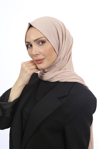 Trablus Hijab Women's Lycra Luxury Combed Cotton Shawl Stone
