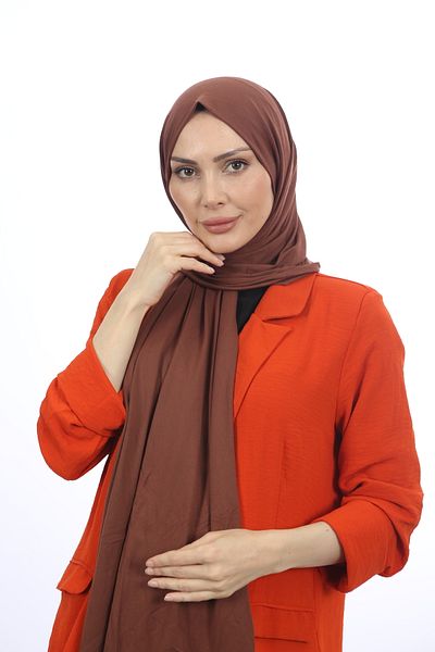 Trablus Hijab Women's Lycra Luxury Combed Shawl Chocolate