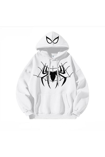 Gofeel Y2k Hooded Spider Web 3 Thread Thick Fabric Oversize Hoodie