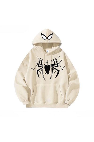 Gofeel Y2k Hooded Spider Web 3 Thread Thick Fabric Oversize Hoodie