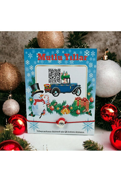 Nilgün Baymış Neva Konsept Hediyelik Yılbaşı hediyesi,Yeni yıl hediyesi bileklik QR kodlu yılbaşı şarkılı Noel babalı 10 adet