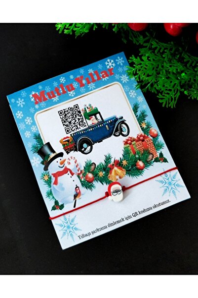Nilgün Baymış Neva Konsept Hediyelik Yılbaşı hediyesi,Yeni yıl hediyesi bileklik QR kodlu yılbaşı şarkılı Noel babalı 10 adet