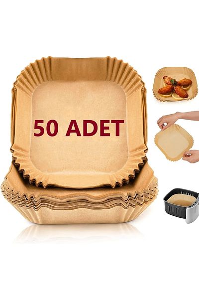 Canderel 50 Pcs Airfryer Baking Paper Air Fryer Square Model Baking Paper Airfryer Oil-Free Fryer