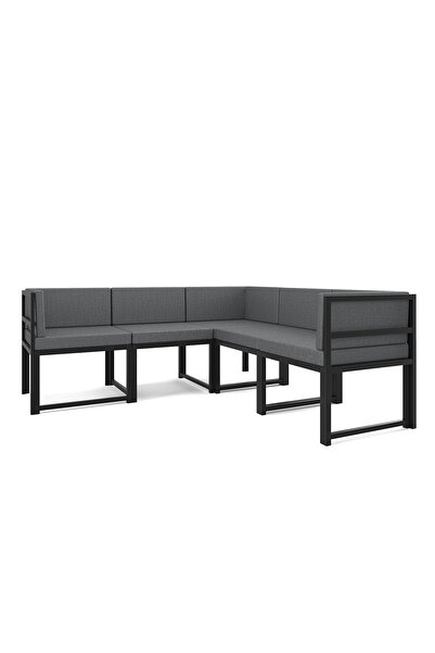 Wood House Doruk 5'li Köşe Takımı Gri (MUTFAK,BAHÇE,BALKON,OTURMA ODASI)