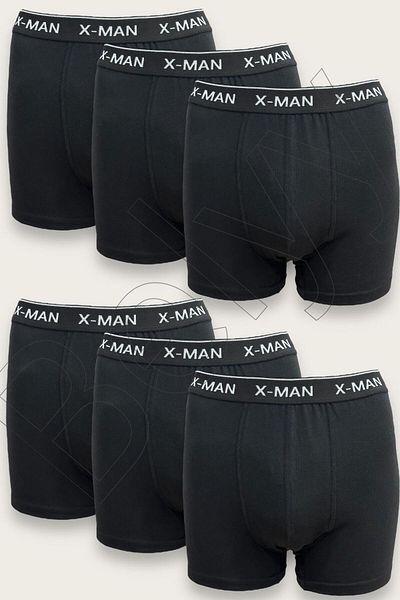 belyy ΣΥΣΚΕΥΑΣΙΑ 6 ΑΠΛΩΝ ΜΑΥΡΩΝ Lycra Ανδρικά χτενισμένα βαμβακερά μπόξερ