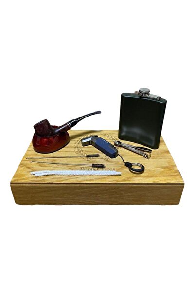 Dapper GÜL AĞACI 7 OZ ÇELİK MATARALI PİPO SETİ 605954x509210