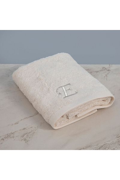 Chakra 50x90 Cm Ecru Solid Embroidered Face Towel