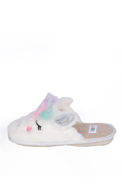 Twigy Beyaz Kız Çocuk Terlik TW SEVİMLİ BYZ 30/35