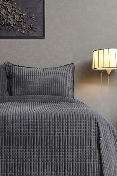 Merinos Σετ κουβέρτας 3 τεμαχίων Modern Line Anthracite
