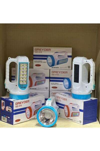 Greyder GD-410 Solar Şarjlı 3 Watt 12 Led El Feneri Işıldak