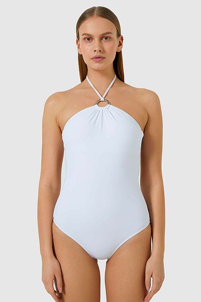 AYYILDIZ 5001 White Strapless Swimsuit