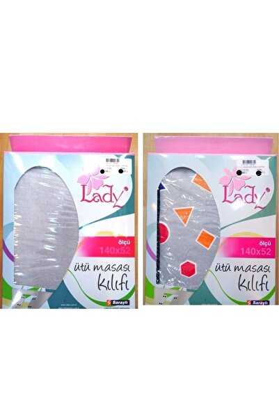 Lady Saraylı Keçeli Isıya Dayanıklı Ütü Masası Kılıfı Örtüsü Bezi (140x52)-Gri