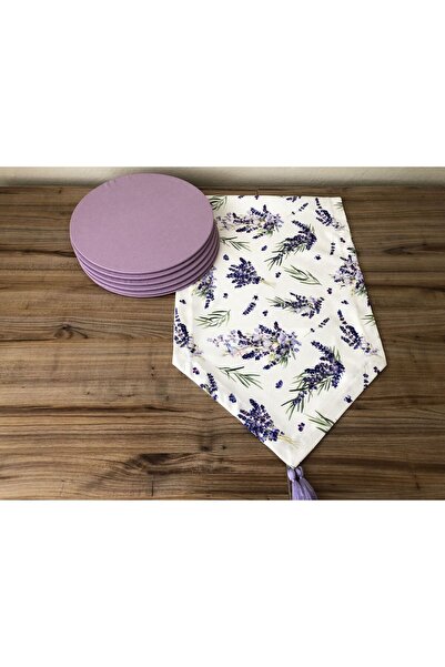 trendyuvamev tekstilürünleri LAVANTA DESENLİ RUNNER & SUPLA