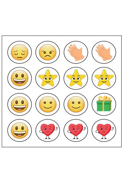 Hdg 32 τεμάχια μαγνητικά αυτοκόλλητα Emoji - Smiley face, star clapping heart