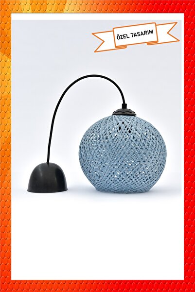 Naturel Lighting Balle Mavi Sarkıt Top Avize Siyah Kablo