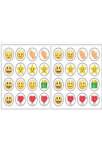 Hdg 32 τεμάχια μαγνητικά αυτοκόλλητα Emoji - Smiley face, star clapping heart