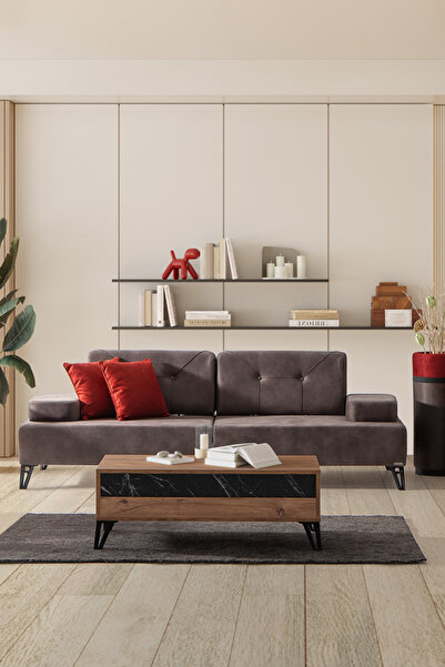 SANDALİE Avrupa Üçlü Salon&oturma Odası Kanepe - Antrasit