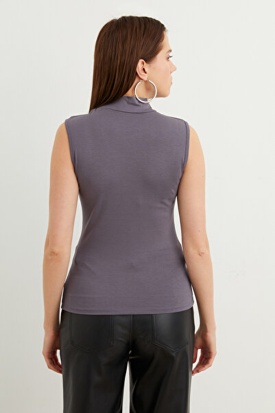 Yefrastore Women's Gray Sleeveless Blouse