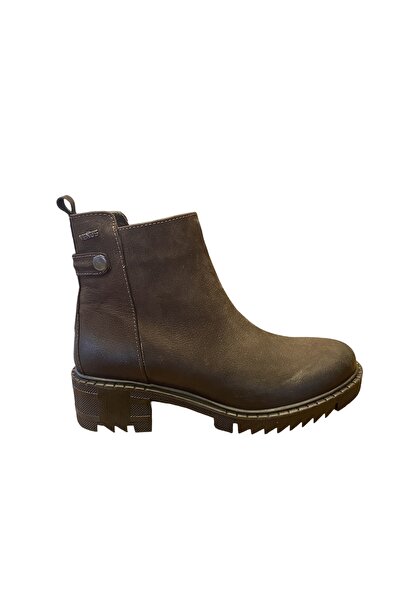 Venüs 1950811 hakiki deri fermuarlı günlük bot kahverengi