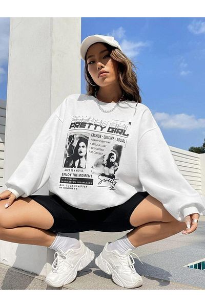 BENROMA PRETTY GIRL Printed Oversize Sweat