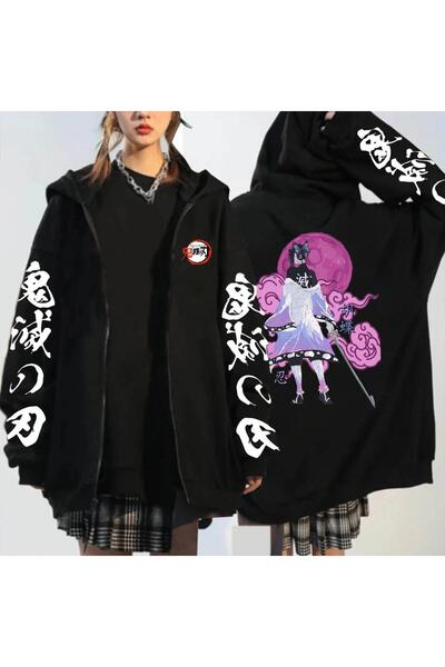 GALASHOP Şeytan Avcısı Kochou Shinobu Sıcak Anime Fermuar Kapüşonlu