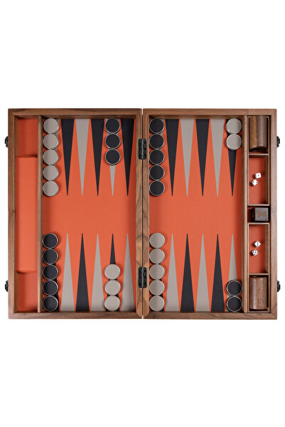 SARAY TAVLA LÜKS DERİ - AHŞAP PROFESYONEL TAVLA TAKIMI