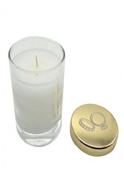 Kazanabil DESENLİ METAL KAPAKLI CAM MUMLUK NİKAH ŞEKERİ SÜSÜ GOLD