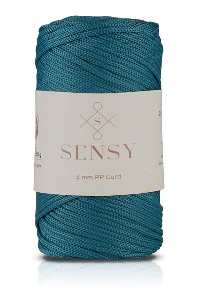 SENSY 3mm-250gr Ață de macrame din poliester Albastru petrol 120m Macrame și geantă
